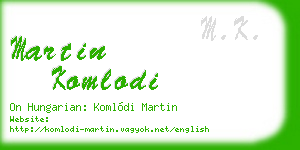 martin komlodi business card